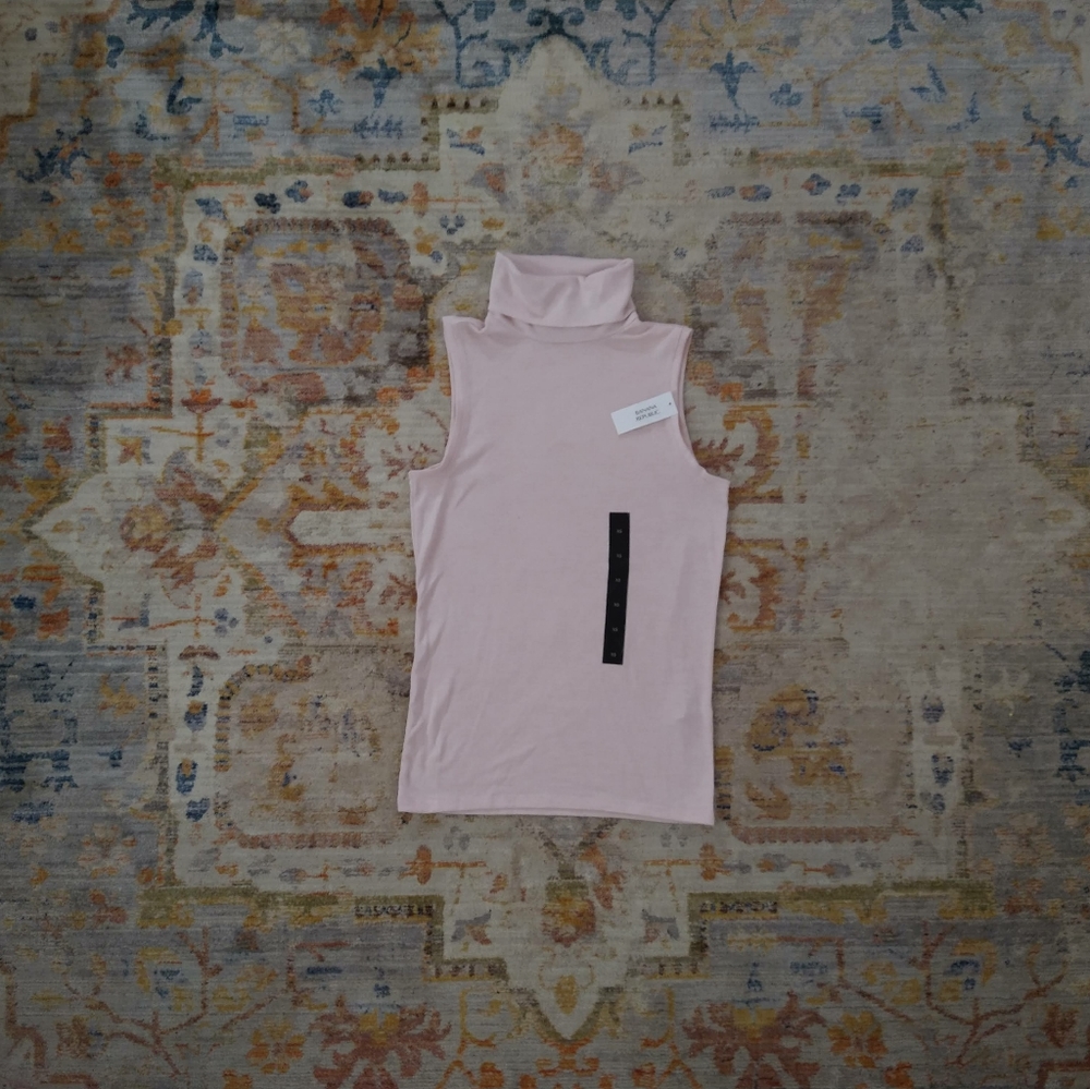 Banana Republic Pink Sleeveless Roll Neck Sweater